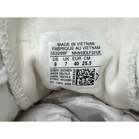 Converse Ctas Neoprene O White Black Low Top Quilted Sneakers 9 - Picture 10 of 11